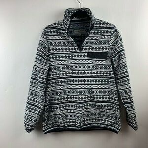 Jachs Cabin Size S Womens Fleece Pullover Black White